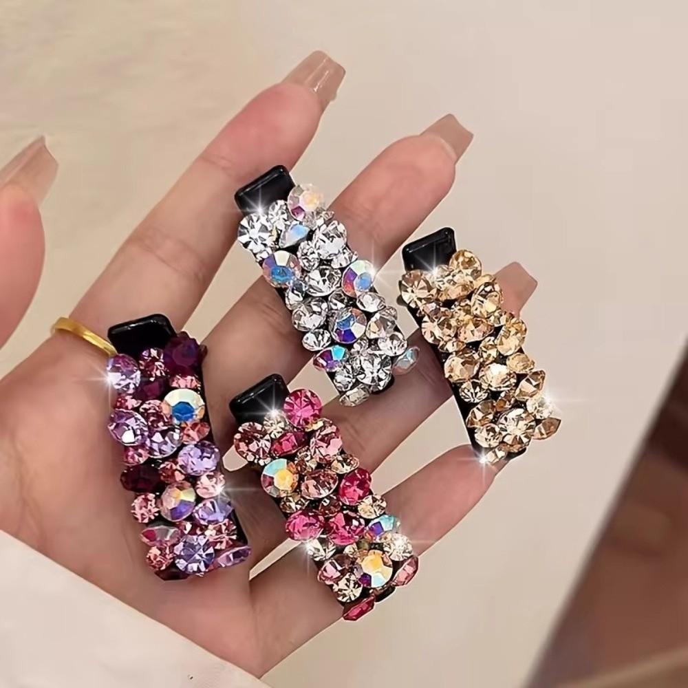 1pcs Colorful Rhinestone Duckbill Hairpin Acetate Material Small Side Clip Bangs Ponytail Holder