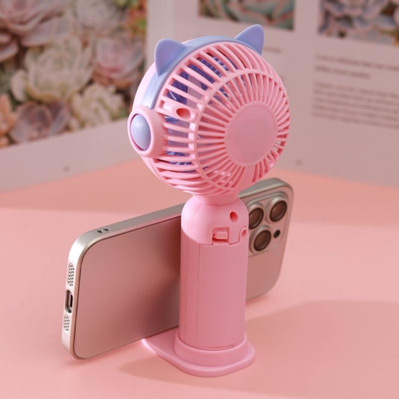AM3 Battery Operated Handheld Fan Indoor Outdoor Use Ergonomic Handle Lightweight For Kids Adults Outdoor Travel