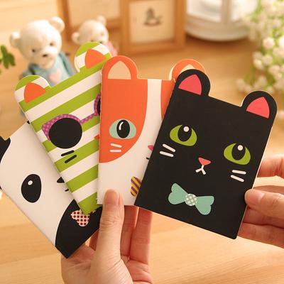 1 kus Mini Roztomilý Kawaii Deník Deník Zápisník Linkovaný papírový Poznámkový blok Dětské psací potřeby Školní kancelářské potřeby Dárek Freebie Černá kočka Panda