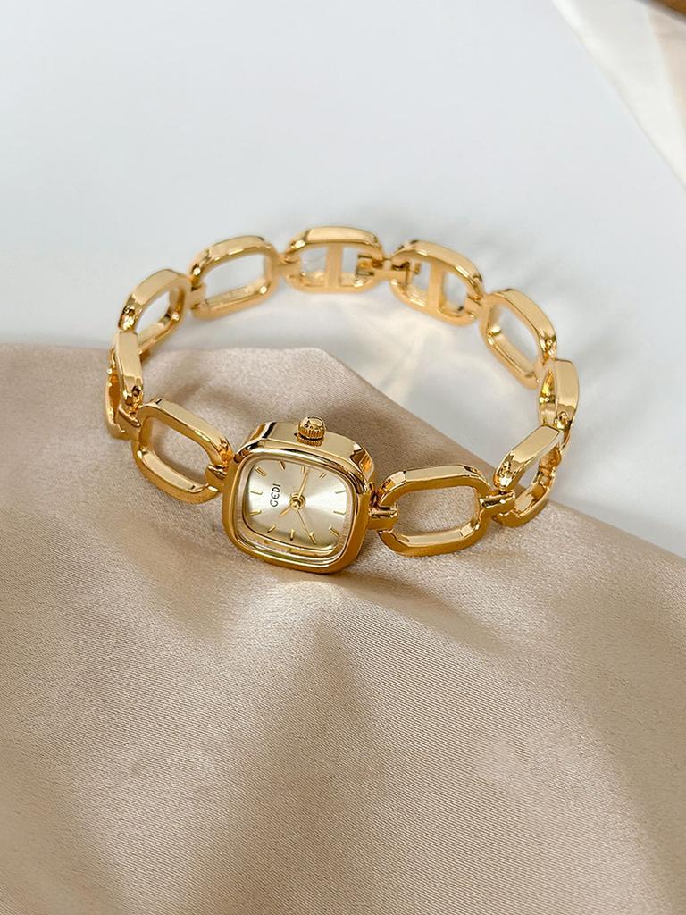 Retro Fashion Women's Watch Elegant Bracelet Small Square Design Water-Resistant Genuine Quartz Women's Watches Women's Gift