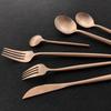 5Pcs Matte Round Handle Silver 18/10 Stainless Steel Cutlery Set Knife Dseert Fork Spoon Tableware Dinnerware Flatware Set