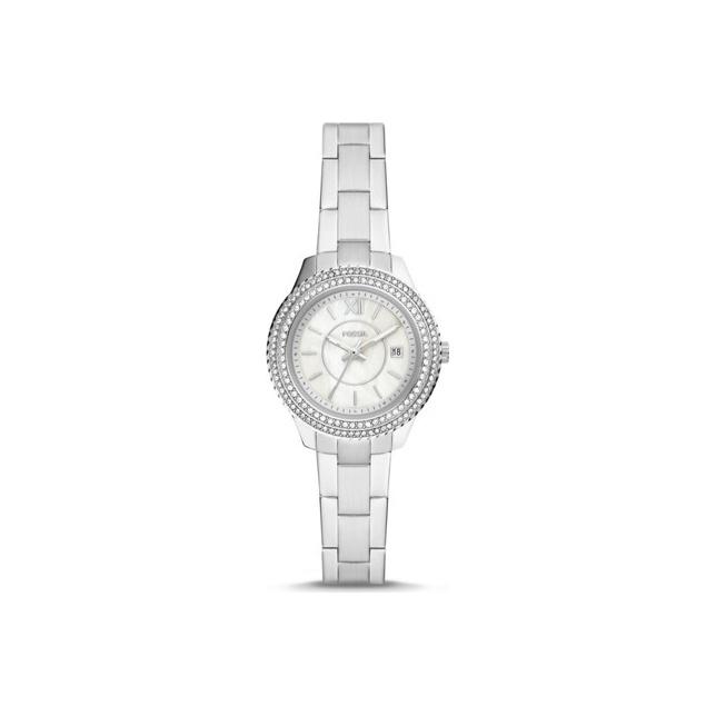 Fossil Quartz Watch 30Mm White Dial Unique Design Women watches Silver ES5137 ES5137