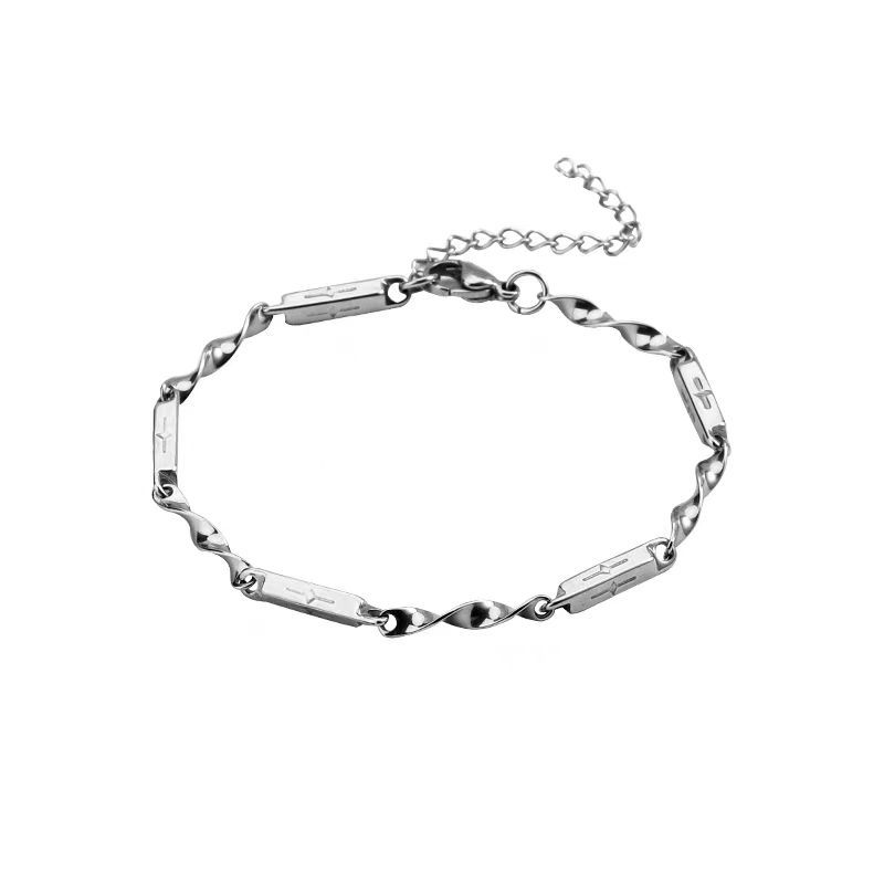 Mobius Bamboo Joint Unisex Bracelet Simple High-end Titanium Steel Non-fading Chain Couple Versatile Trendy Jewelry