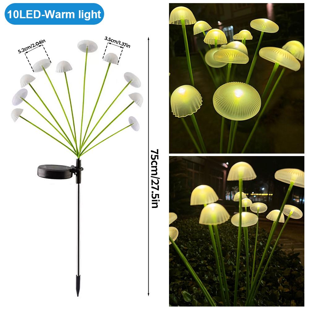 1/2/3/4PCS LED Solar Outdoor Jellyfish Swaying Lights Waterproof Garden RGB Mushroom Lawns Lamp for Patio Yard Garden Decoration