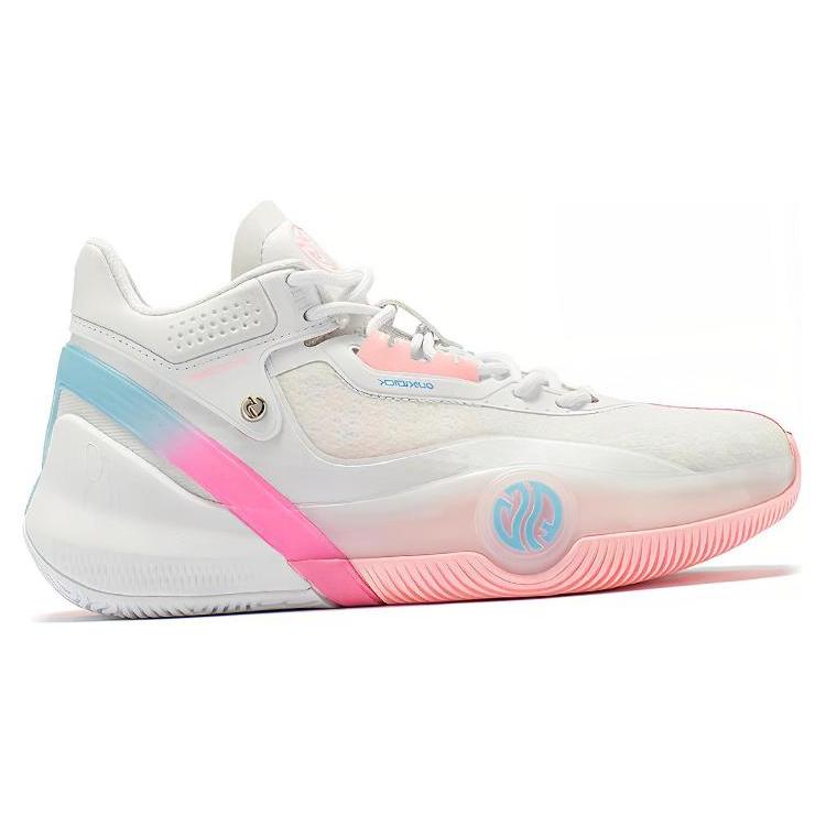 New 361° AG3 Aaron Gordon 3 Cushioned Slip Resistant Abrasion Resistant Mid Top Basketball Shoes Men's White Pink 572311106-2
