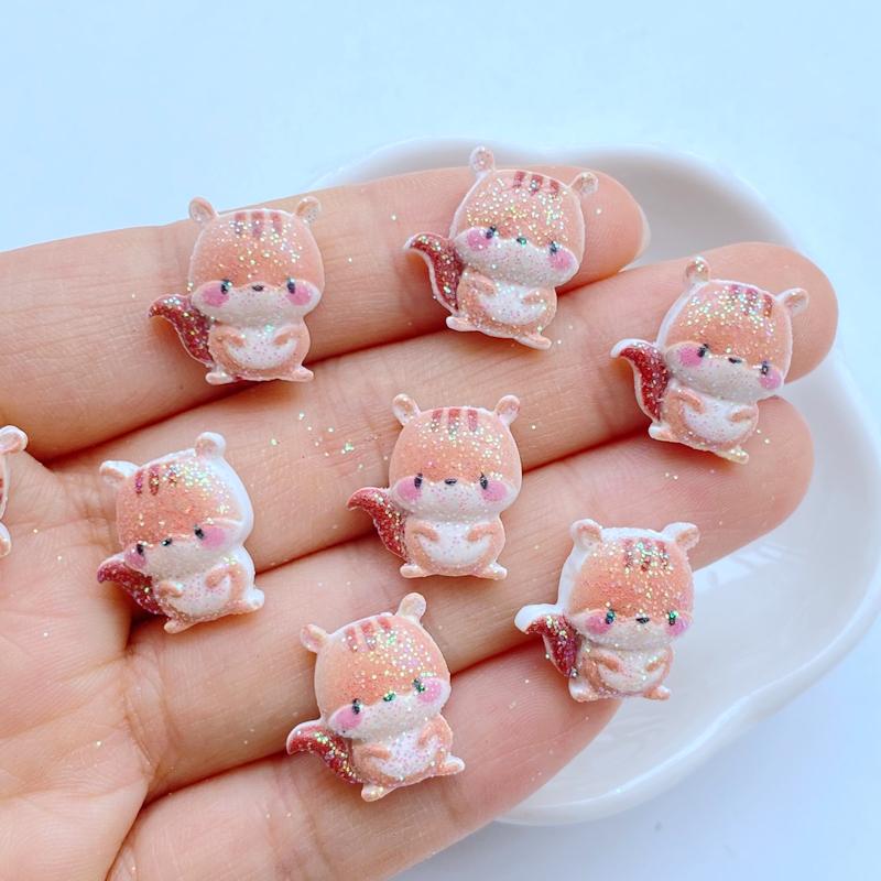 20Pcs New Kawaii Cute Shiny Little Animal Collection Flat Back Cabochons Scrapbooking DIY Jewelry Craft Decoration Accessorie