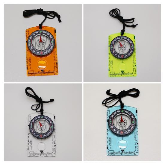 Outdoor-Kompass mit Lupe, Lineal, Skala, Multifunktional, Camping, Wandern, Rucksackreisen, Survival, Orientierungslauf-Kompass, Navigationswerkzeug