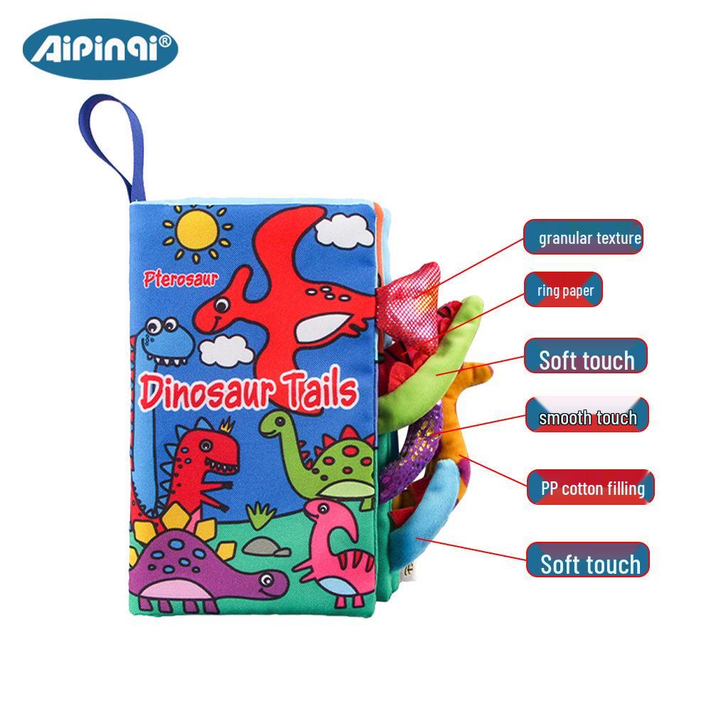 Aipinqi Baby Animal Tail Cloth Book – Tear-Resistant, Crinkle Paper Educational Toy for Early Learning.
