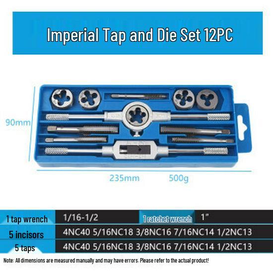 Zinklegierung Gewindebohrer- und Schneideisen-Schlüssel Kombinationsset