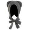 Cartoon Bear Ear Hat for Adult Women InsStyle Soft Ear Flap Beanie Cap Outdoor Sports Hooded Hat Breathable Bonnet Hat