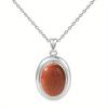 Natural Crytral for Womens Pendant Necklace Natural Stone Necklace Stone Elliptic Silver Plated Necklace Classic Jewelry Gift