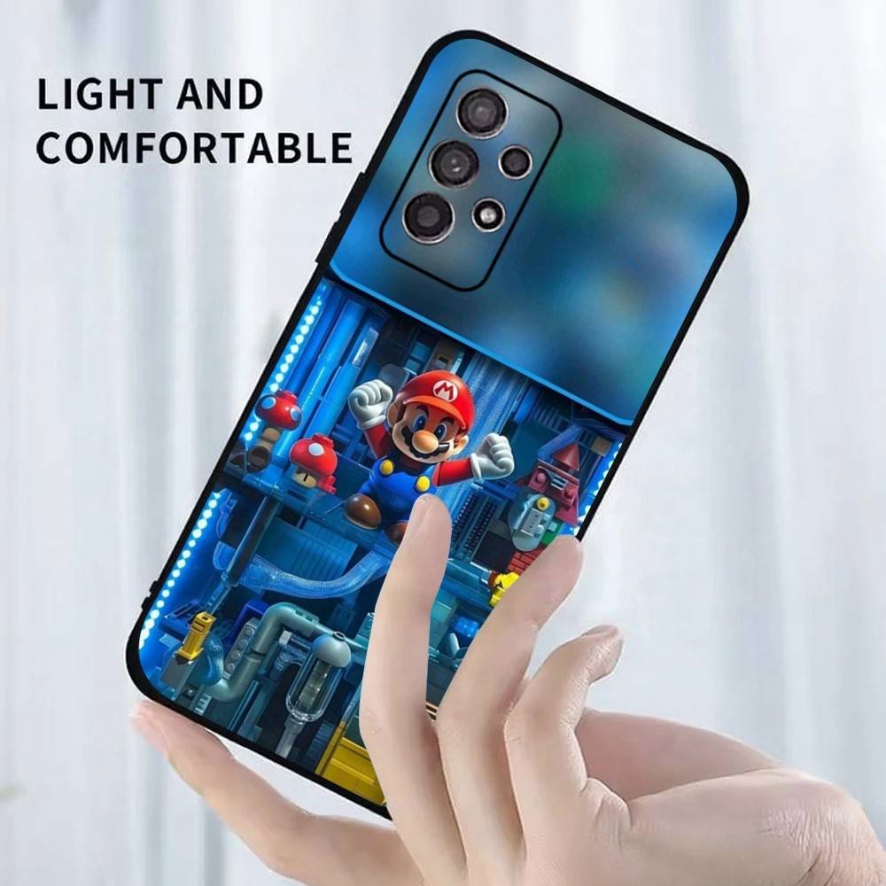 Anime Super M-MarioS Bros Phone Case For Samsung S25,S24,S23,S22,S21,S20,S10,Ultra,Plus,Lite,FE,Soft Silicone Black Cover
