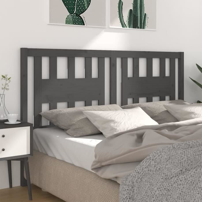 VidaXL Headboard Grey 166x4x100 Cm Solid Pine Wood 818682