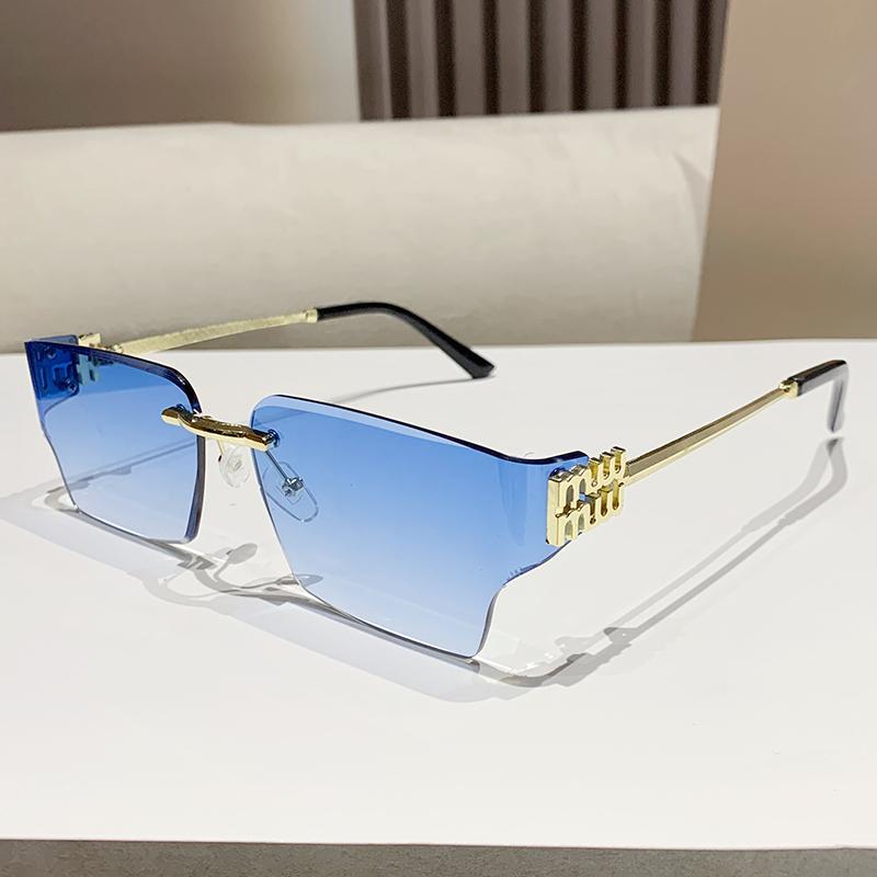 New Metal Frameless Polygonal Fashion Sunglasses Y2k Women's Sunglasses Trendy Sunglasses 90323