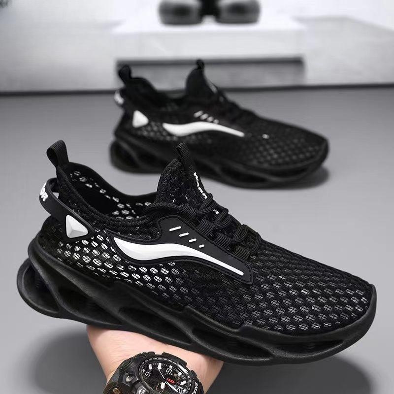 Foreign trade men's shoes summer breathable hollow blade sole mesh shoes comfortable breathable lightweight mesh casual low-top running shoes