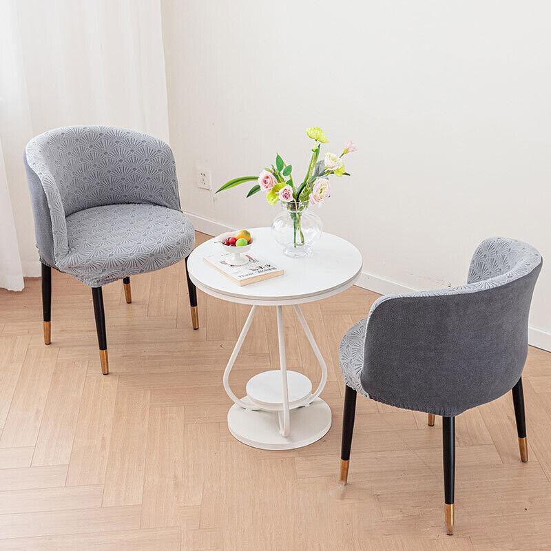 1PC Jacquard Circular Backrest Chair Cover Elastic Dustproof Dining Chair Cover Office Chair Seat Cover Home Decoration