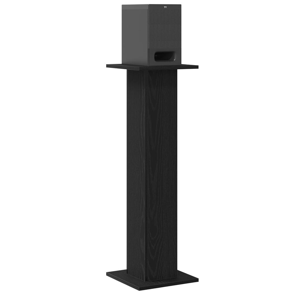 Minimalist Square Modern Living Room Speaker Stand, Set of 2, Display Stand, Black,