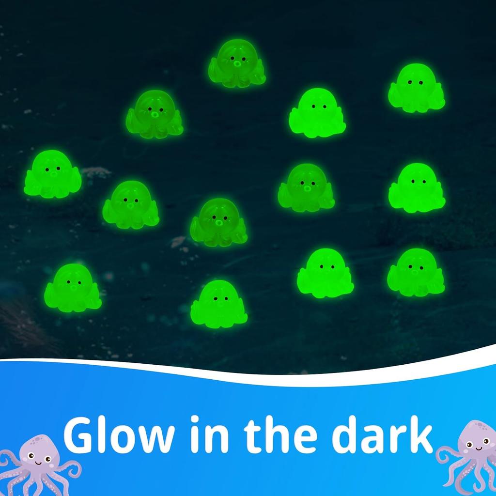 100/50Pcs Kawaii Luminous Colorful Octopus Mini Octopus Resin Animal Home Decor Fairy Garden Diy Dollhouse Decoration