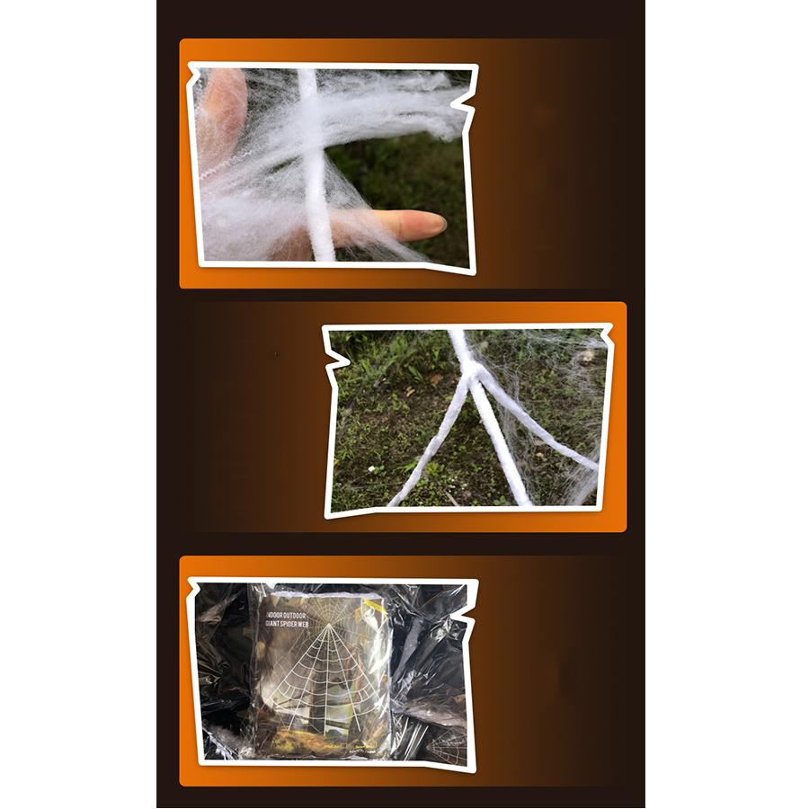 Spider Web Halloween Decorations 5M Giant Triangular With Spider