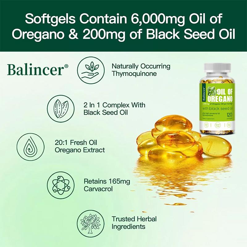 Oil Of Oregano 6000mg Softgels Premium Herbal Extract Dietary Supplement 120 Count
