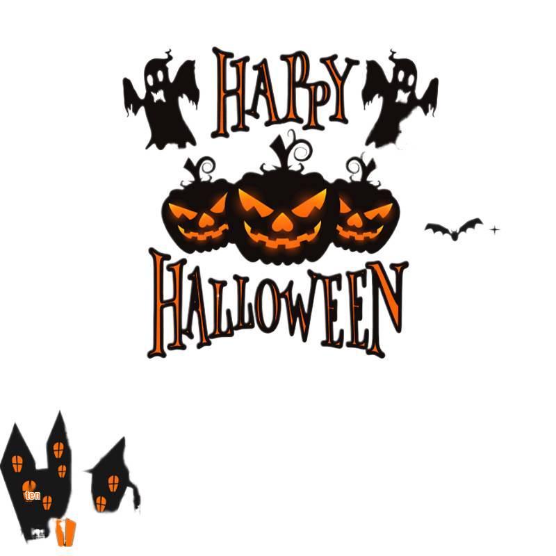 Kürbis Fenstersticker & Atmosphären-Flaggen - Halloween Glasaufkleber für Kindergarten & Geschäfte