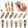5pcs Women Bowknot Nail Ring Charm Crown Flower Finger Nail Rings