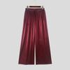INCERUN Men's Y2K Glossy Baggy Wide Leg Pants Streetwear Hip Hop Casual Elastic Waist Bottoms