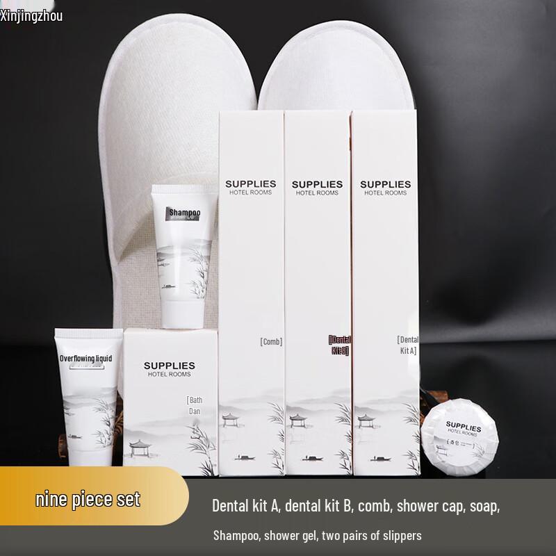 Disposable 9-Piece Travel & Hotel Toiletries Set - 10 Pack