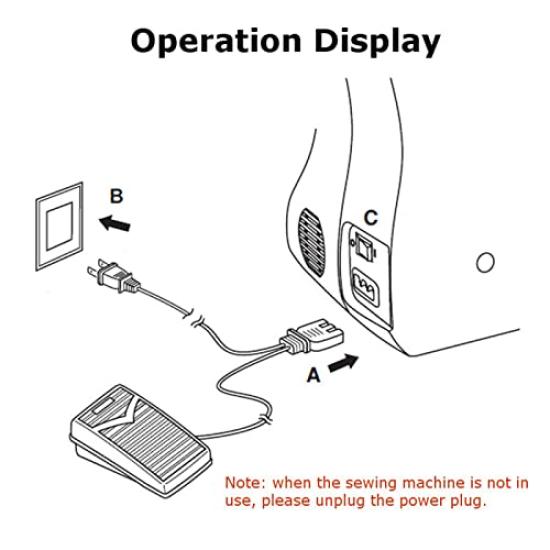 Foot control pedal for Janome JANOME 110V sewing machine Simple design and easy to use 2049, 2049, FY2301/2300, JH8330A/JH8190S, parts. (US110V).