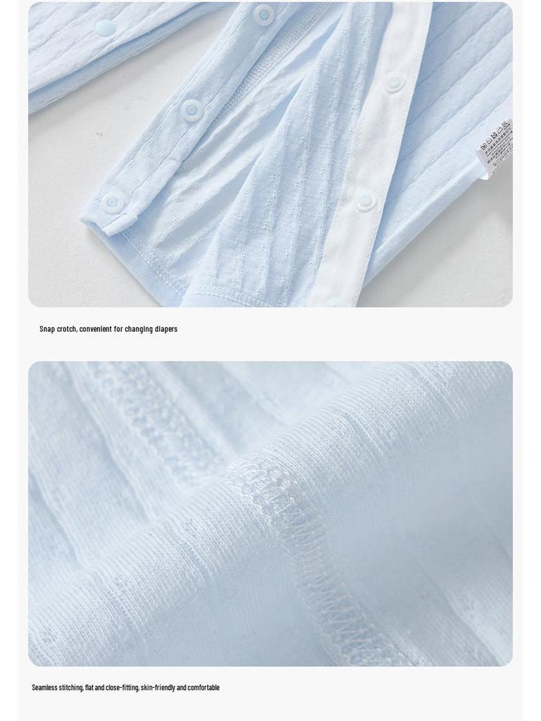 Bawełniany body dla noworodka: Piżama z długim rękawem, bez metki, na lato