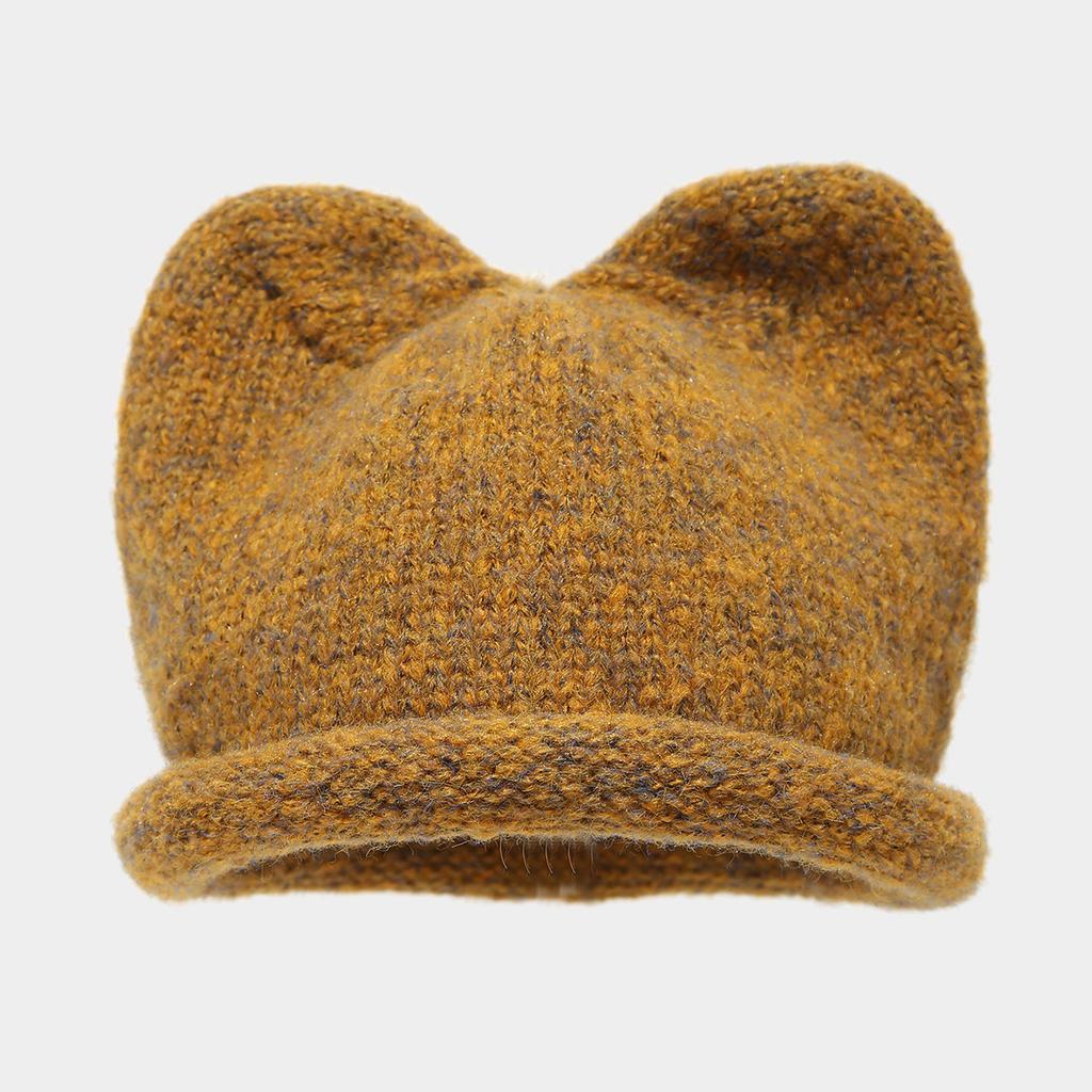 Women's Cute Ear, Warm Rolled Knit Hat for Outdoor Winter and Cold Wear