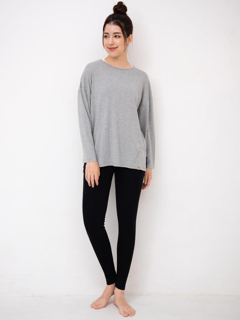 Roopa Bamboo Yoga Long Size Authentic Japanese Product Women's Leggings, Black, Length, 101100415-001-M,