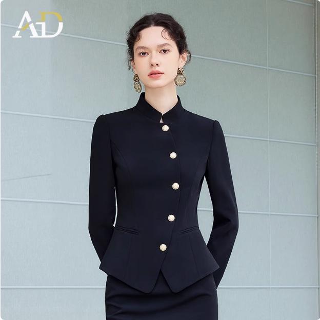 AD Women's High-End Autumn/Winter Business Suit - Luxury Chinese Style Two-Piece Formal Set