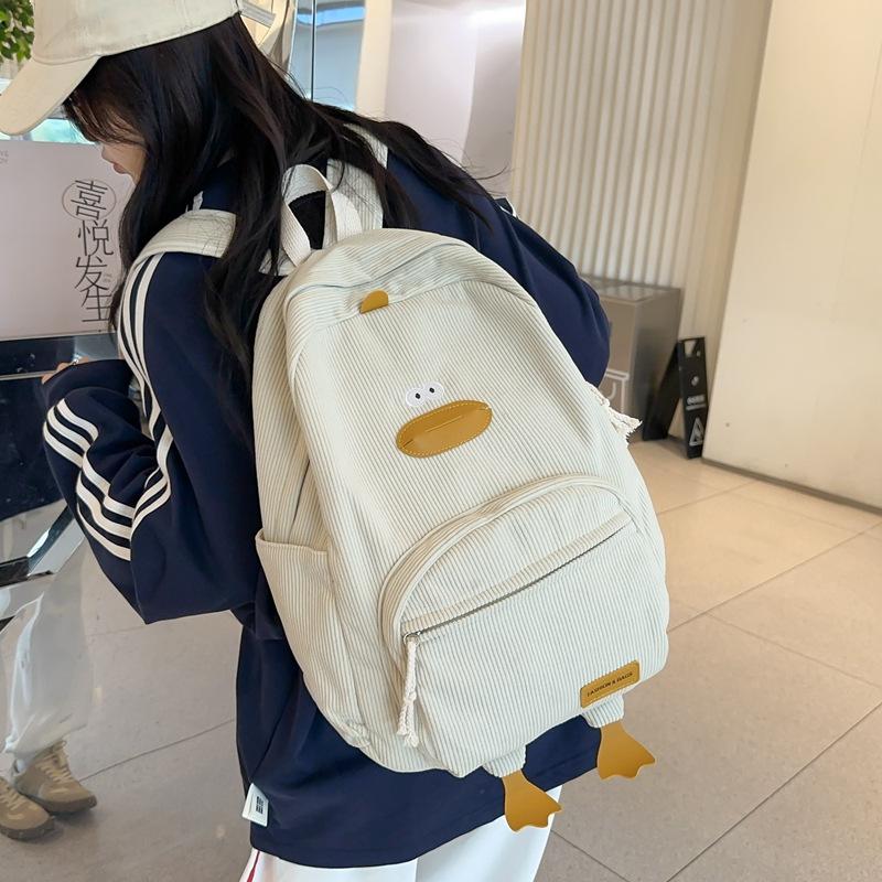 School Bag Female Cute Duckling Backpack Junior High School Students Large-capacity Travel Backpack Cute