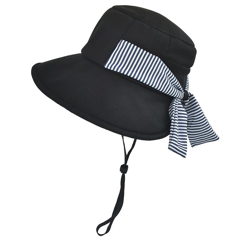 Women's Summer Stylish Bow Bucket Hat - UV Protection Windproof Cord Sun Cap, Breathable Outdoor Sun Hat