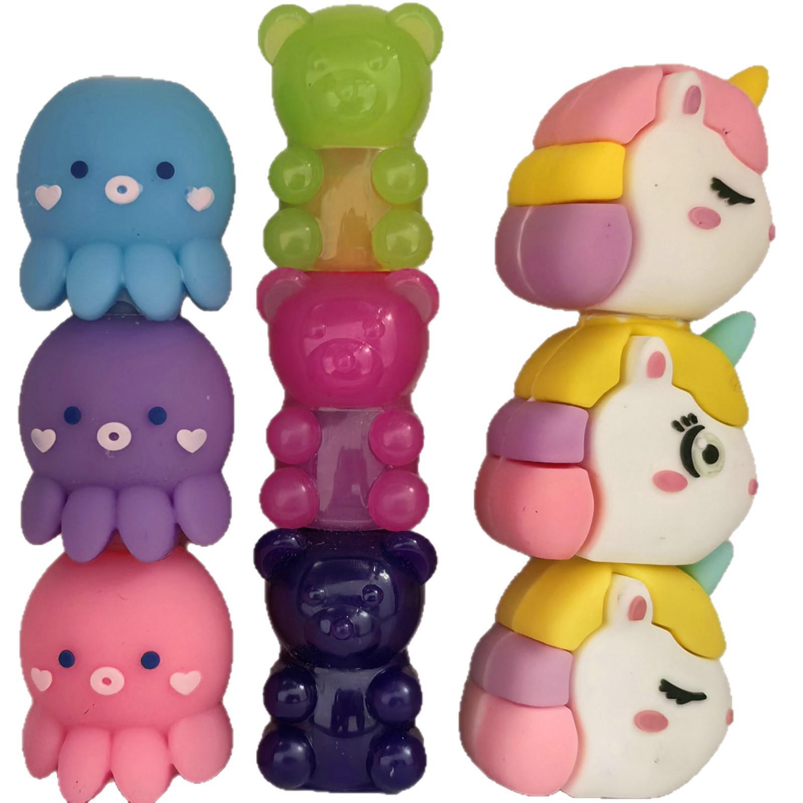 Multi-Layered Double-Ended Three-in-One Highlighter Pen with Animal Designs Chisel tip (two cores, two colors)