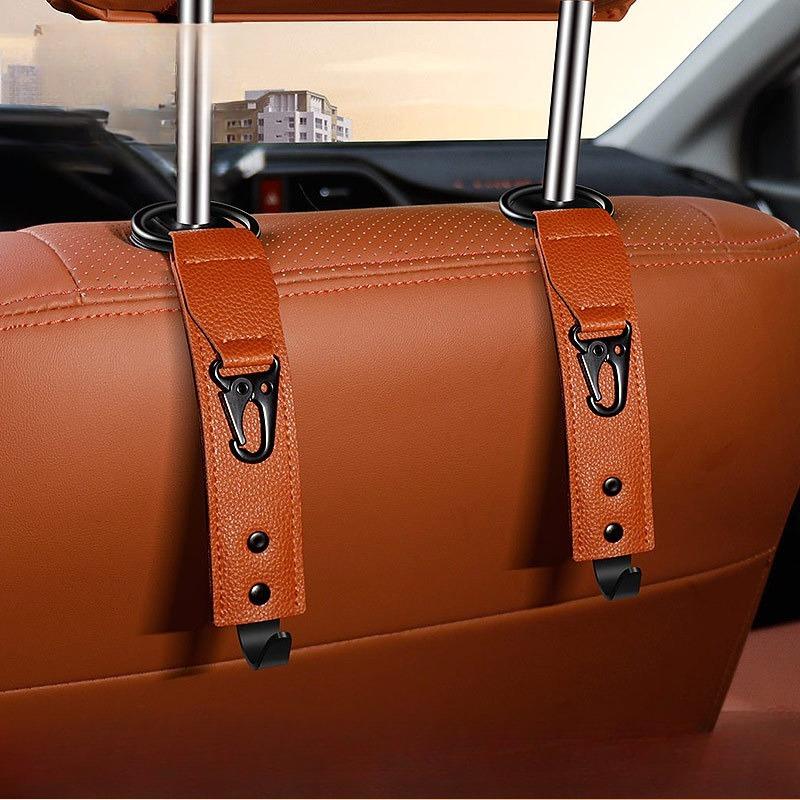 Universal Car Hanger Upgraded 2 in 1 Car Headrest Hooks Car Seat Hooks Durable Purse Holder Hanger for Purses Bags Coat