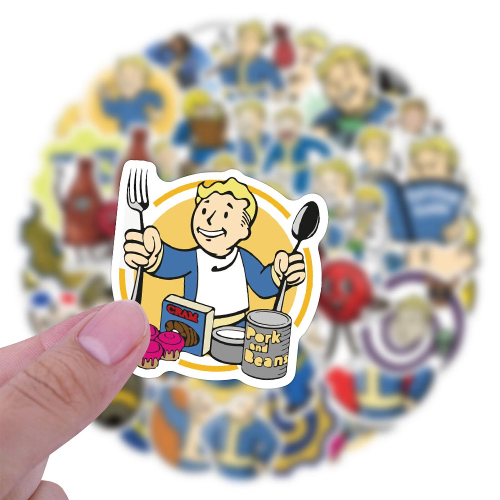 60 штук игровых наклеек Fallout для украшения чемоданов и ноутбуков. Водонепроницаемые — фото 5