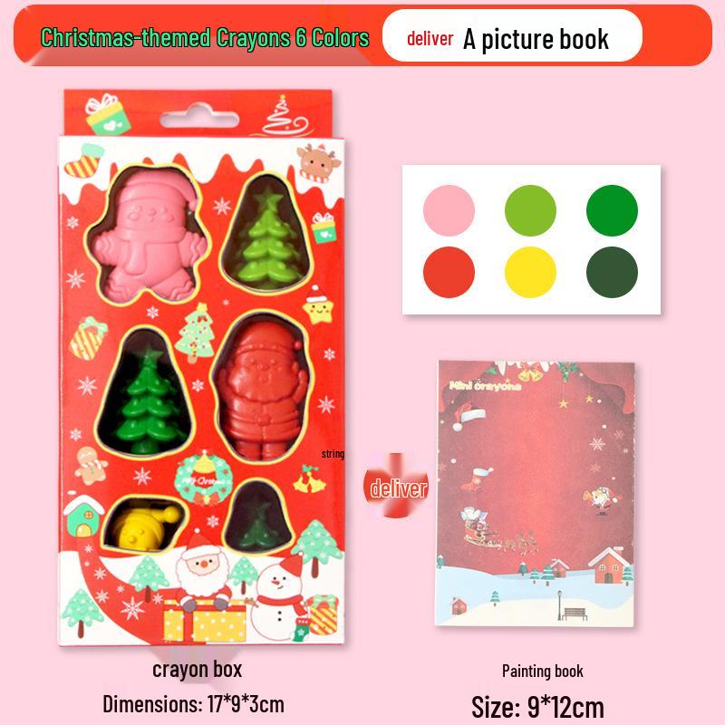 Tide Temperature Cartoon Crayons & Paintbrushes: Mess-Free Creative Christmas Gift Set for Kids