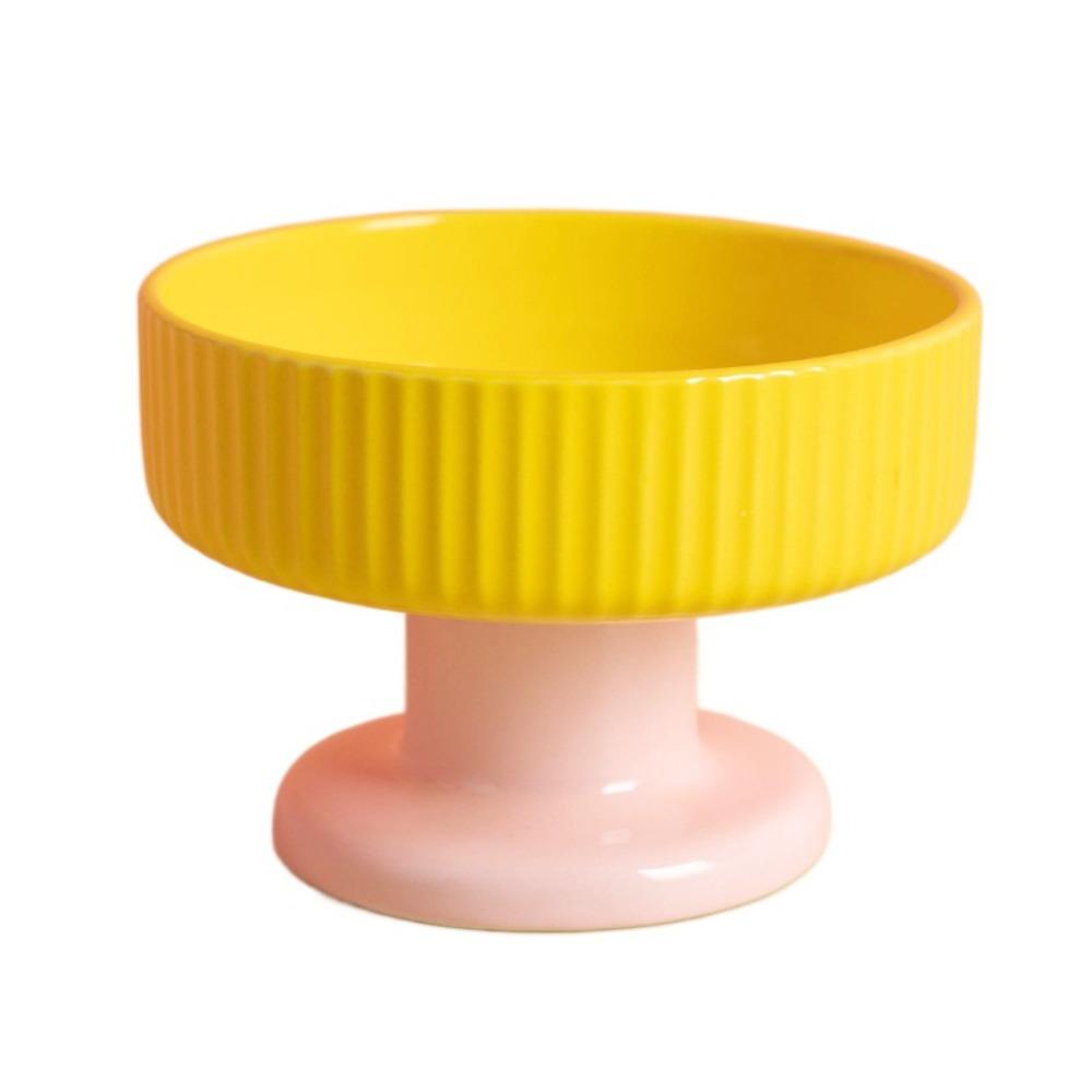 Cute Pet High Footed Cup Bowl Creative Pet Drinking Feeder Anti Knock Cat Bowl Neck Protection