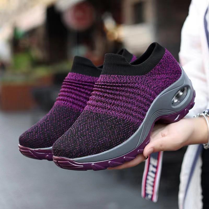 Large Size Women's Shoes Spring Fly-woven Mesh Casual Sports Shoes Breathable and Lightweight Casual Shoes
