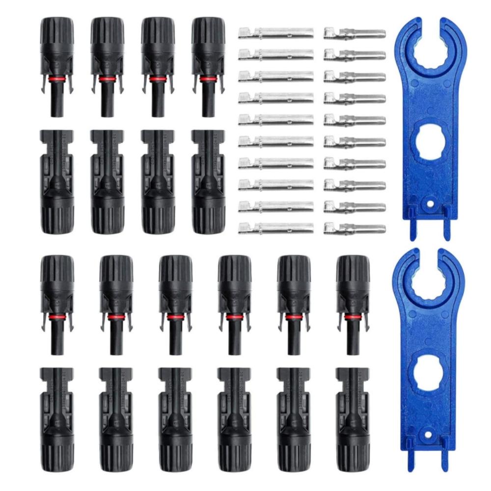 42pcs/10 Pairs Solar Panel Connectors with Spanner Wrench Solar Panel Cable Connectors Male/Female Solar Wire Connectors