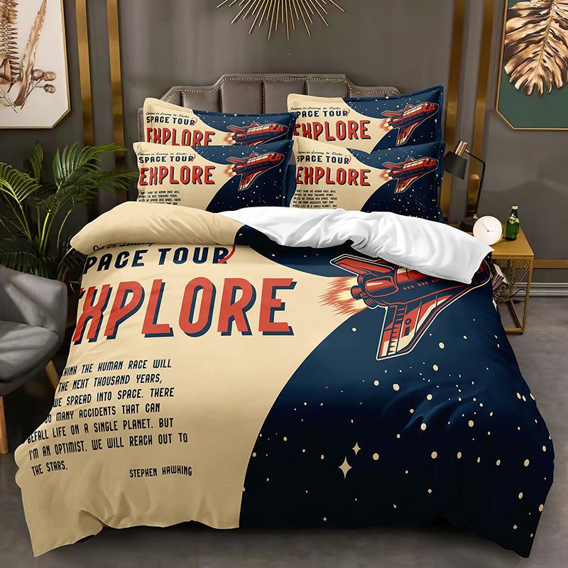 Fashion Technology Printing, 3D Digital Printing, Bedding, Duvet Covers, Pillowcases, Three-piece Sets