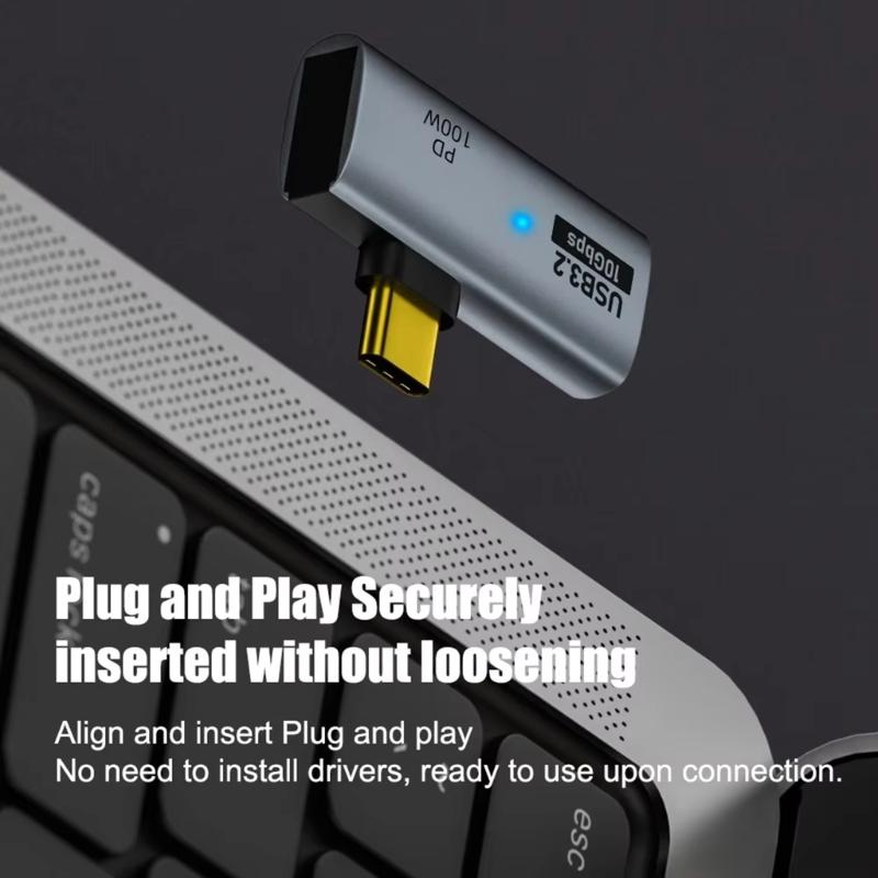 2pcs Type C Converter Adapter PD100W Fast Charging Splitter Support 10Gbps Data for Multiple Devices and Travel Use