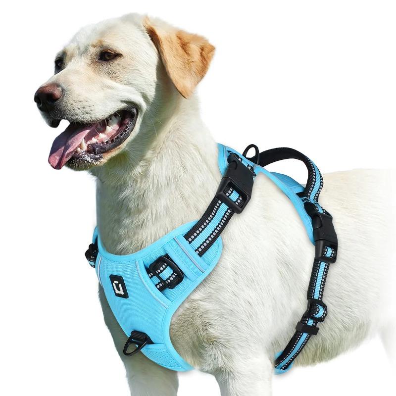 Verstelbaar Zacht Gevoerd Anti-trek Hondentuig Makkelijk Bedienbare Handgreep Huisdier Vest Comfortabel Trainingsmateriaal Voor Honden (sky blue,M) hemelsblauwe kleur