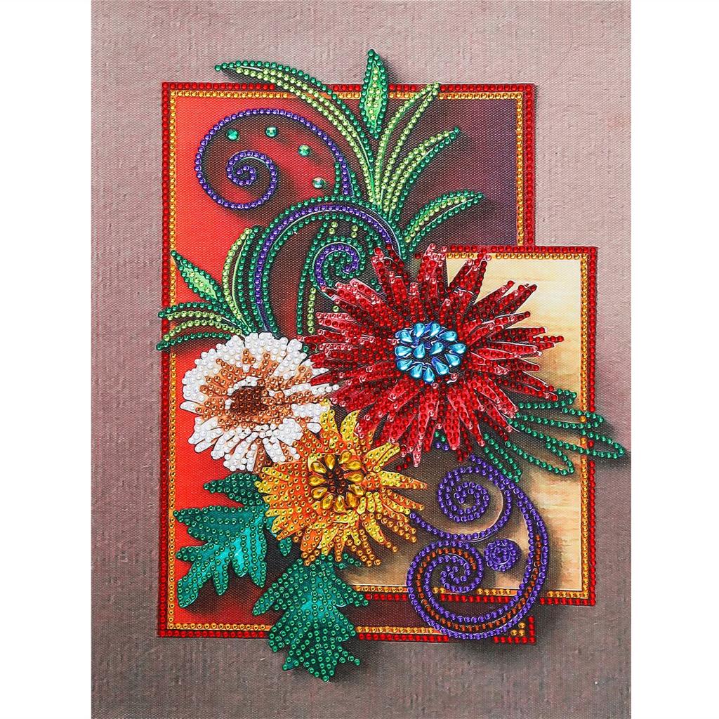Ny spesiell form diamantmaleri Blomst Scenisk mønster DIY 5D Del Drill Kryssstingsett Krystallkunst Rhinestone Broderi