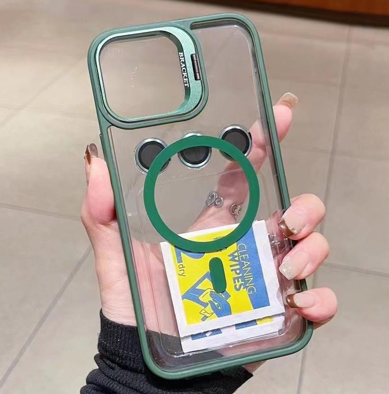 Luxury Magnetic Shockproof Phone Case For iPhone 16 15 14 13 12 11 Pro Max 14 15 16 Plus Funda Stand Glass Lens Protection Cover