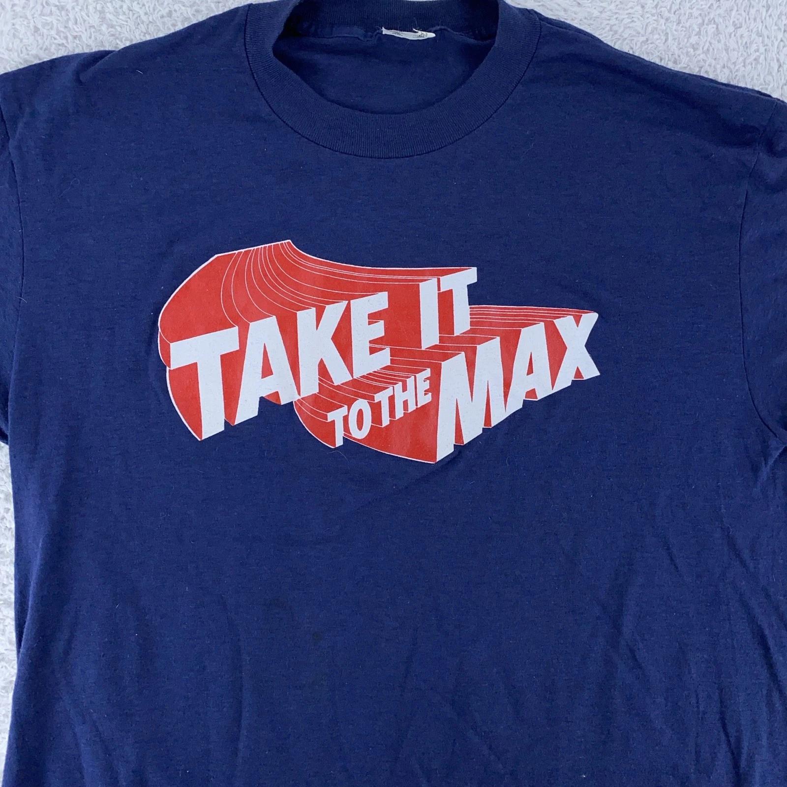 

Vintage Take It To The Max Shirt Mens M/L 3D Logo Slogan Promo Graphic 80s Tee L