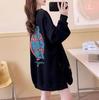 JIYUTOR Long Sleeve Loose Round Neck Pullover Plus Oversized English Stylish Korean Loose Fleece Size Women's Sweatshirt, Fit, Hoodie, Size,