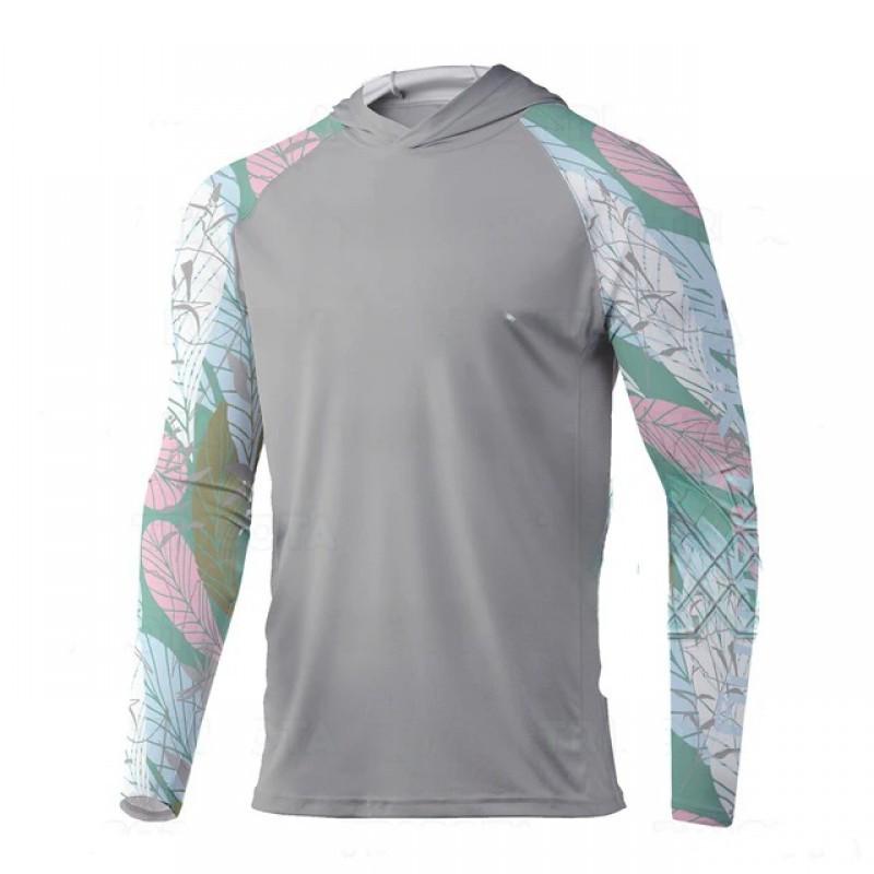 UPF50 + Outdoor Sunscreen Fishing Clothes Ice Silk Light Breathable Cool Quick-drying T-shirt Hooded